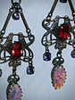 RTS - Gothic, Opal and tanzanite Victorian Love-bird earrings - Costume - thumbnail 2