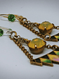 RTS ☢ Art Deco and glass enamel, vintage UG glass earrings - Costume  - thumbnail 3
