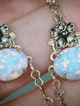 RTS - Art Deco, Opal and glass enamel earrings - sterling - Video