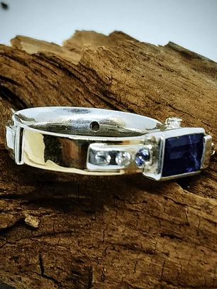 1.2ct Tanzanite, spinel, sterling and 14k gold ring - Unisex - Size 9  - Video