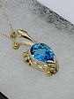 MTO - Sterling and gold, Blue topaz Dolphin pendant - Sterling - thumbnail 1