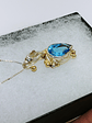 MTO - Sterling and gold, Blue topaz Dolphin pendant - Sterling - thumbnail 4