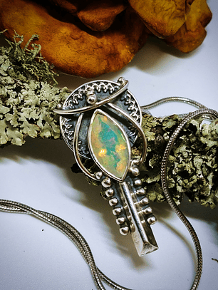 MTO - Stunning and small, Boho style Opal necklace - Sterling 