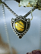 MTO - Labradorite & yellow tourmaline shield shape pendant - Sterling - thumbnail 7