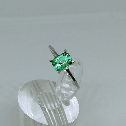 SS - 1.4ct ☢ vintage Uranium glass "Promise" ring - Sterling 💍