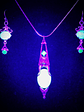 16tcw ☢ Art Deco inspired, vintage UG glass Dragon Necklace and earrings set - Private collection - thumbnail 4