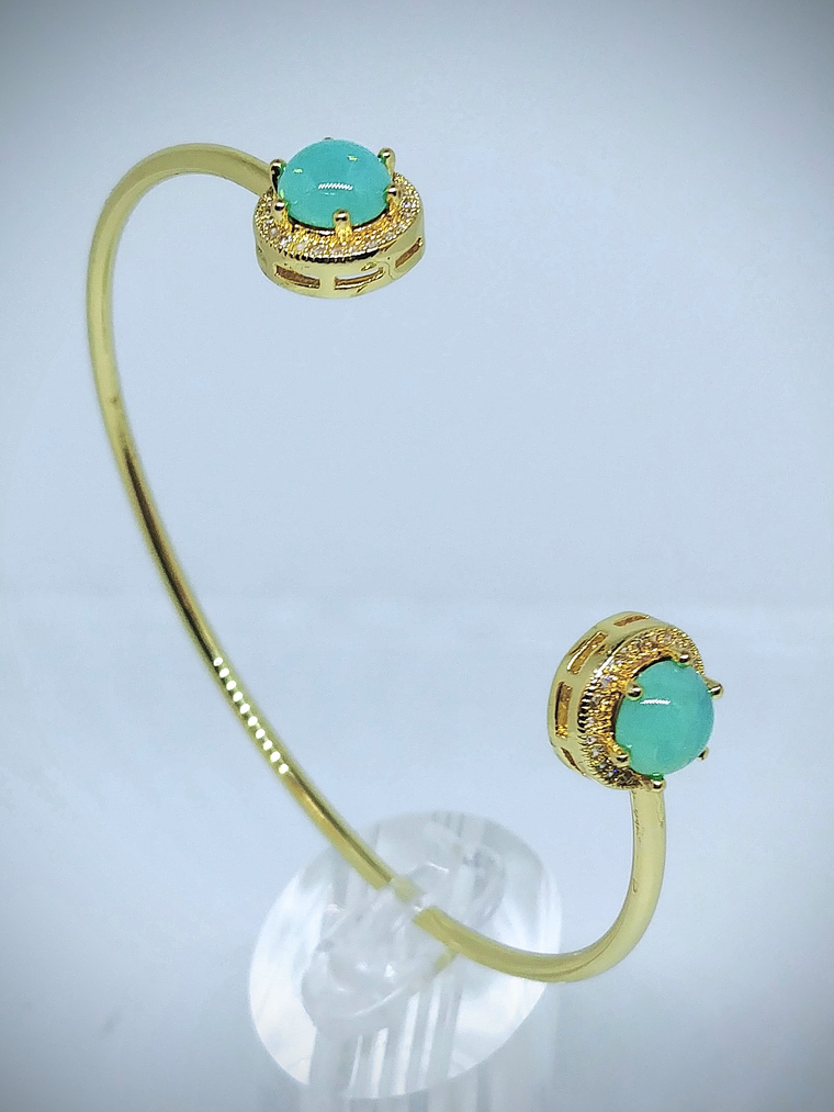 24tcw ☢ Vintage green Opaline UG glass Necklace, earrings, ring and bracelet Set - Costume 7