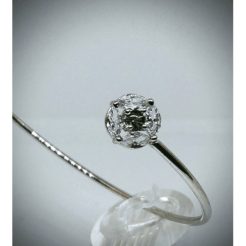 CJ - .9tcw ☢ vintage Peridot green UG glass, 14k white-gold plated open cuff bracelet - Costume