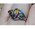 Sterling and 14k gold Black opal ring - SOLD Private collection