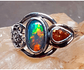 Sterling and 14k gold Black opal ring - SOLD Private collection