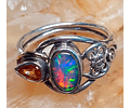 Sterling and 14k gold Black opal ring - SOLD Private collection
