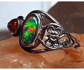 Sterling and 14k gold Black opal ring - SOLD Private collection