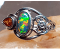 Sterling and 14k gold Black opal ring - SOLD Private collection