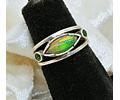Opal and Chrome diopside sterling silver ring - SOLD Private collection