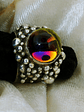 MTO - Rainbow fire,  All Seeing Crystal Ball/sphere ring - Sterling - thumbnail 2