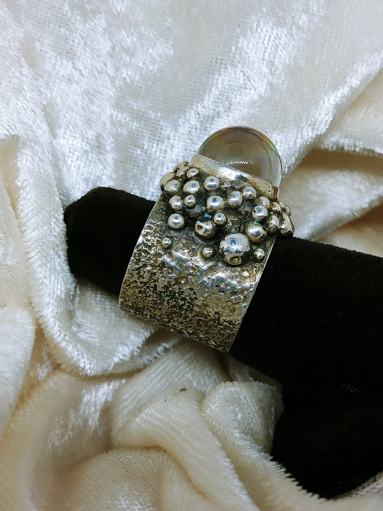 MTO - Rainbow fire,  All Seeing Crystal Ball/sphere ring - Sterling 4