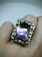Stunning gothic Ametrine and Chrome diopside statement ring - size 8 - Sterling - thumbnail 8