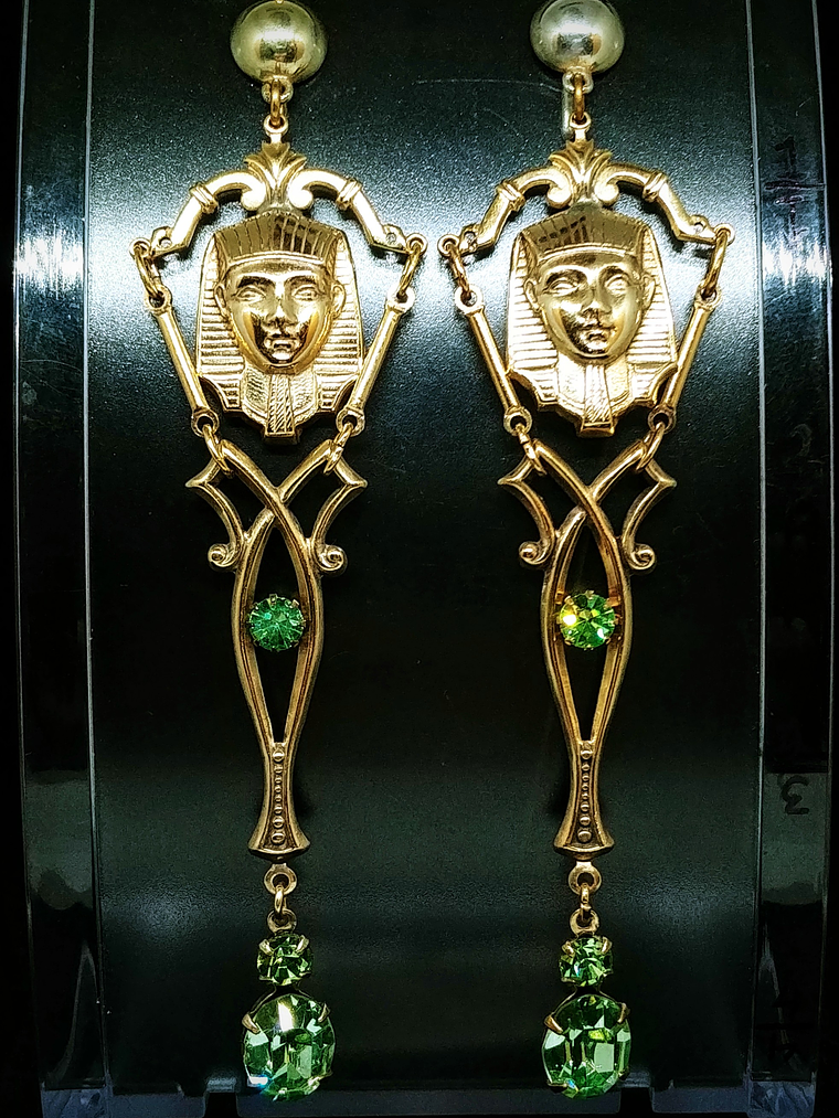 Gold plated Brass - Fabulous Art Deco inspired Egyptian revival UG glass set 9