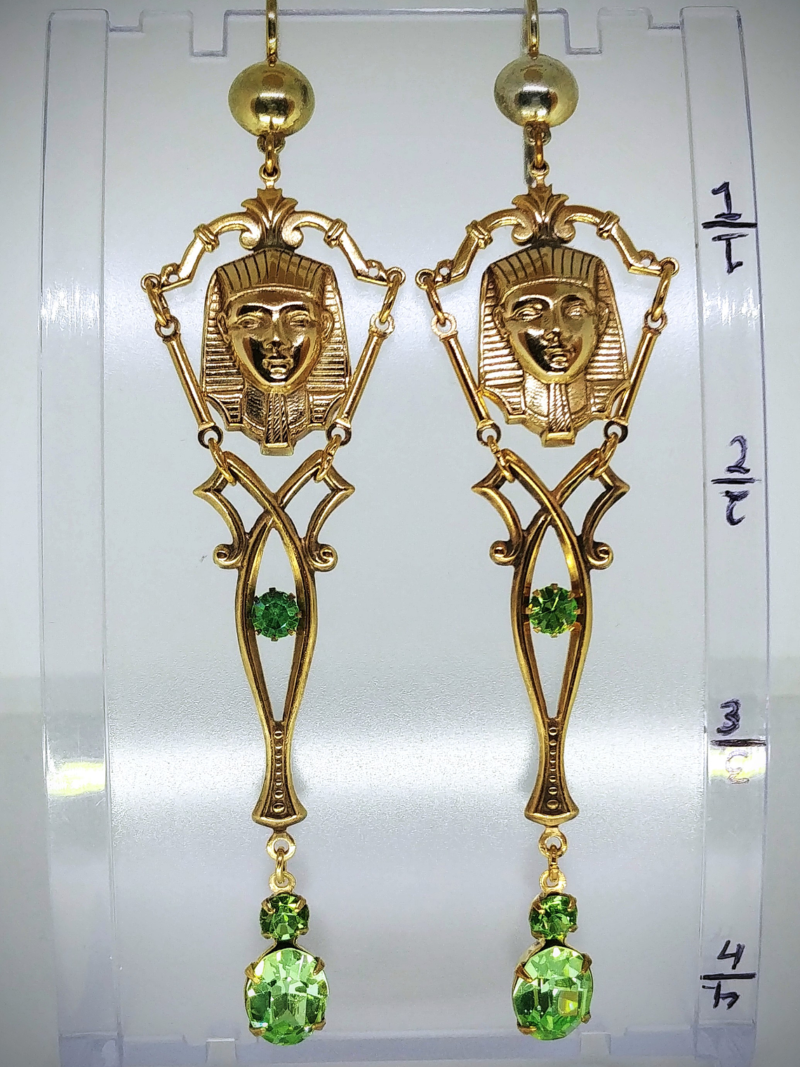 Gold plated Brass - Fabulous Art Deco inspired Egyptian revival UG glass set 10