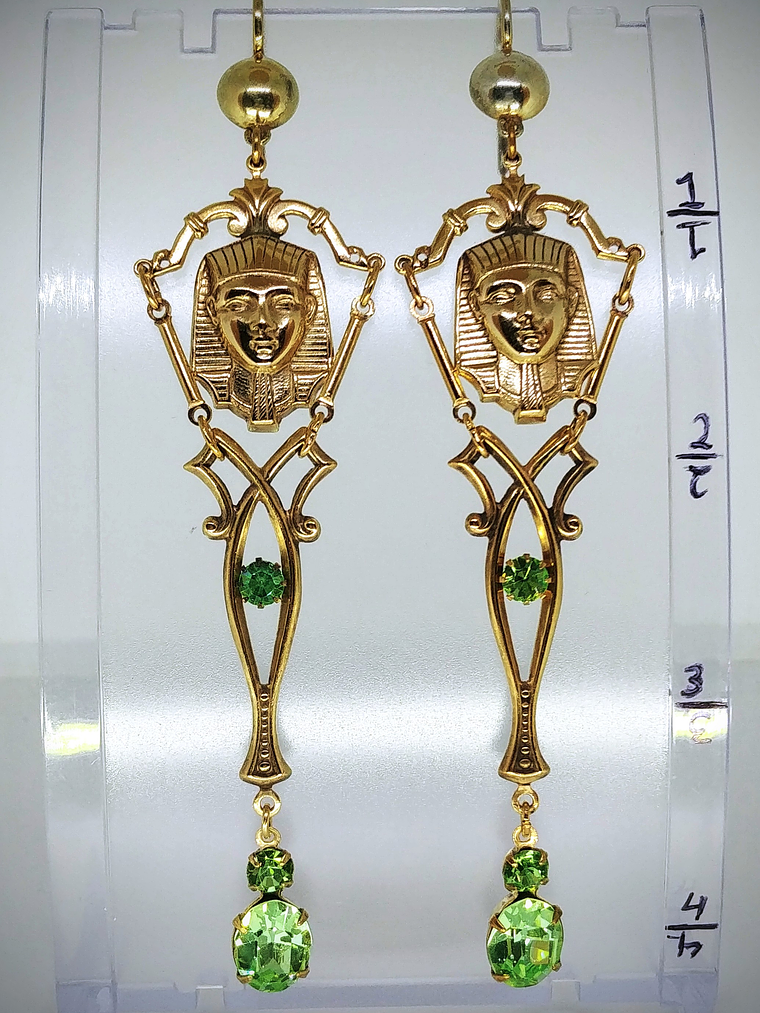 Gold plated Brass - Fabulous Art Deco inspired Egyptian revival UG glass set 10