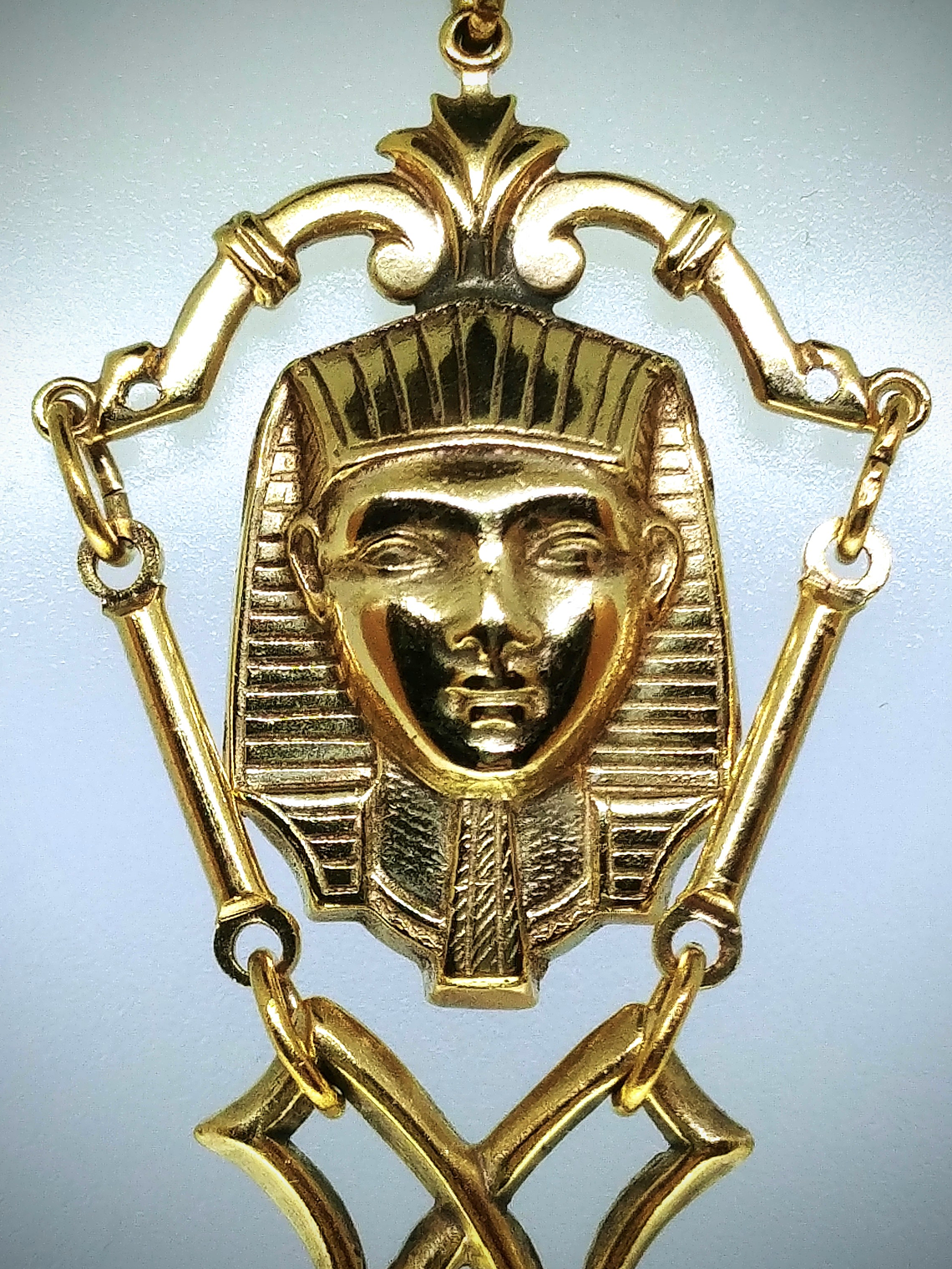 Gold plated Brass - Fabulous Art Deco inspired Egyptian revival UG glass set 13