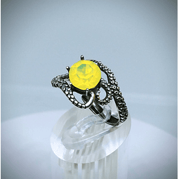 SS - 2.5ct ☢ vintage UV glass, Octopus tentacle, Yellow or Green UG - Sterling 💍 - Video