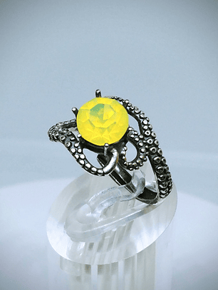 ☢ vintage UV glass, Octopus tentacle, Yellow or Green UG - Sterling -  Private collection
