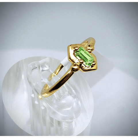 CJ - .45ct emerald cut☢ Art Deco style, vintage UG glass stacker rings - 14k GP bronze 👑