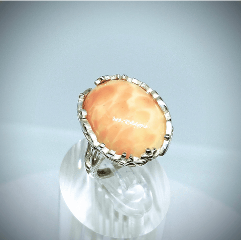 SS - 13ct ☢ Pink Dragon egg UG glass ring - Sterling - Size 7 - Video ⏯ 💍 Custom sizing