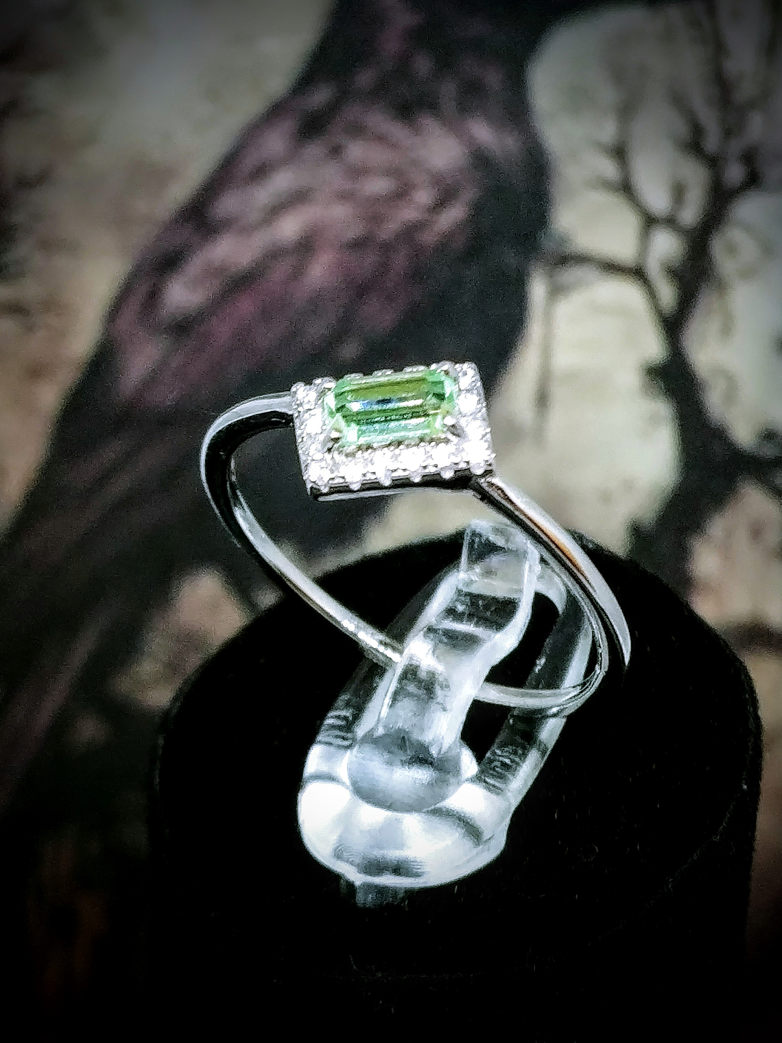 SS - .33ct ☢ vintage UG glass and CZ 
