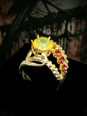 2.06tcw ☢ vintage Yellow opal and pink UG glass, Octopus tentacle - SOLD Private collection