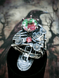 ☢ Momento Mori, Rare Tourmaline UG glass, Rose and skull ring - Private collection - thumbnail 2