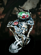 ☢ Momento Mori, Rare Tourmaline UG glass, Rose and skull ring - Private collection - thumbnail 1