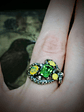 2.7tcw ☢ Octopus tentacles Yellow opal & Green UG glass ring - Sterling 💍 - Private collection - thumbnail 4