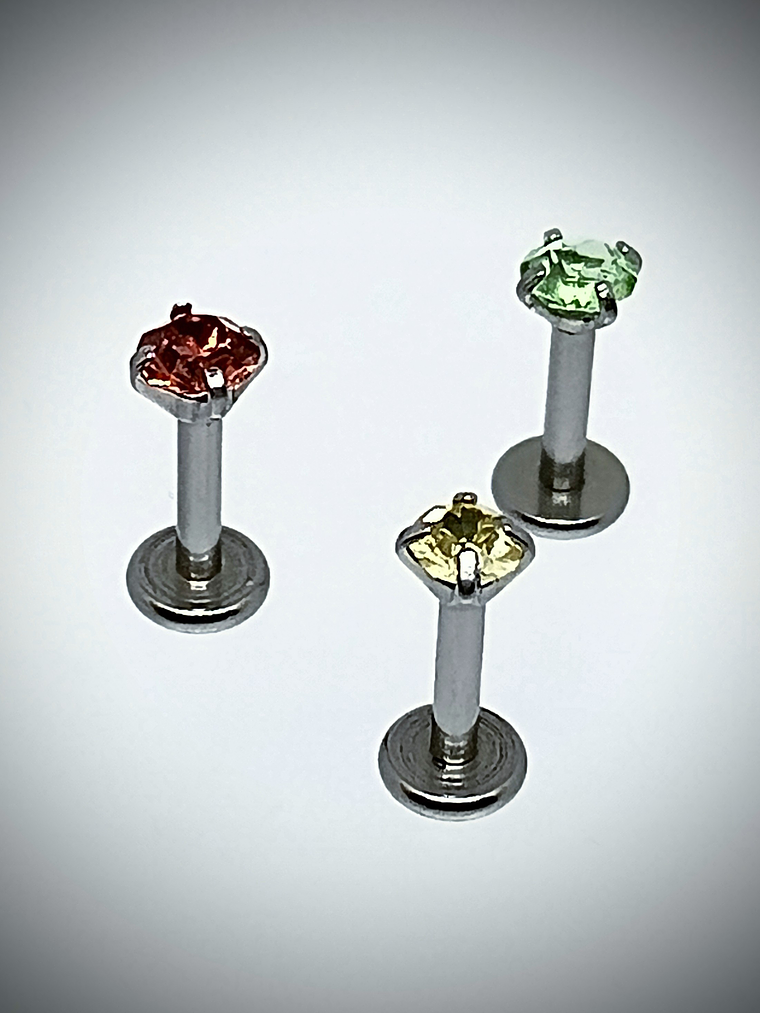 Piercing ☢ 6mm internally threaded Uranium glass posts - Labret, targus, medusa, Monroe  Pink/Green/Vaseline 1