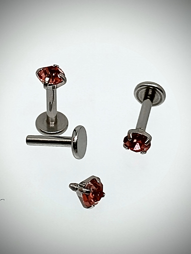 Piercing ☢ 6mm internally threaded Uranium glass posts - Labret, targus, medusa, Monroe  Pink/Green/Vaseline 4