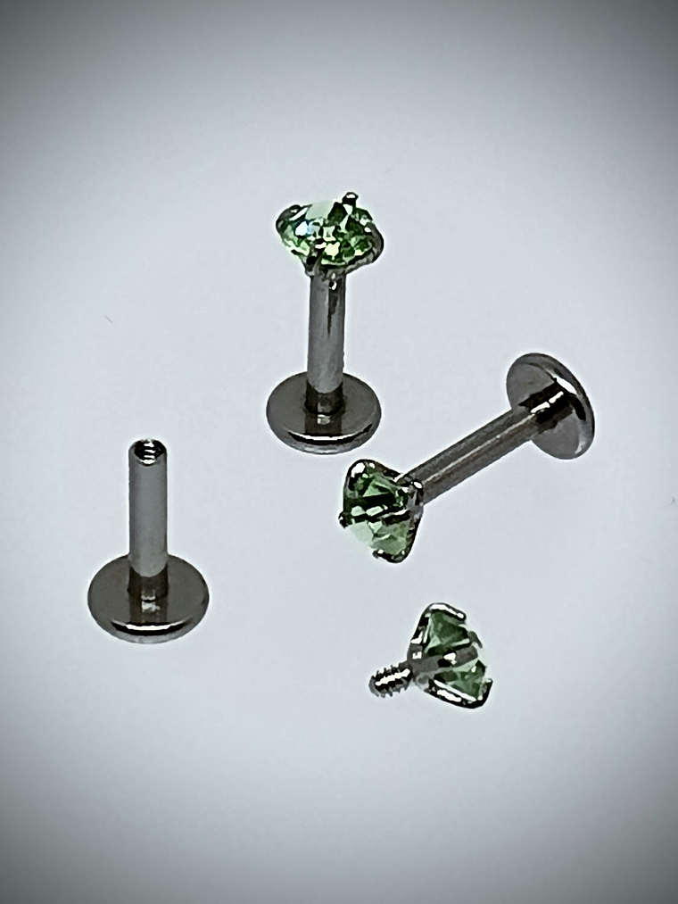 Piercing ☢ 6mm internally threaded Uranium glass posts - Labret, targus, medusa, Monroe  Pink/Green/Vaseline 2