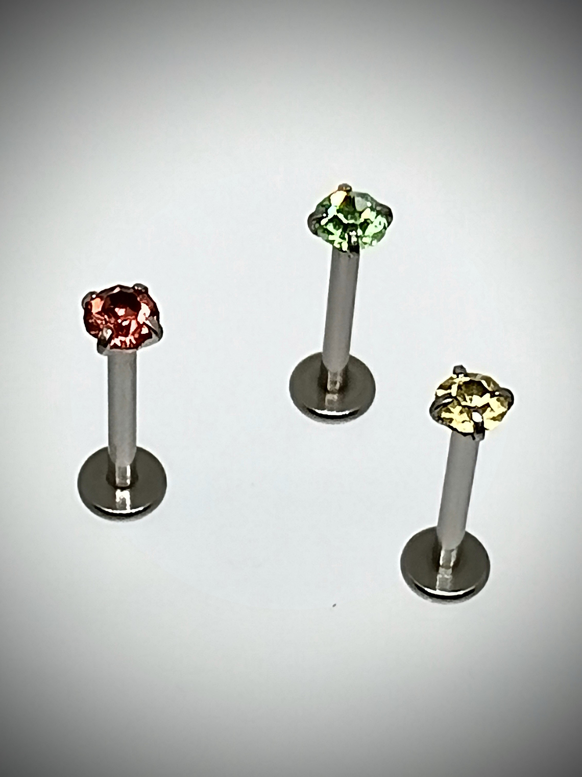 Piercing ☢ 10mm internally threaded Uranium glass posts - Labret, targus, medusa, Monroe﻿ - Pink/Green/Vaseline 1