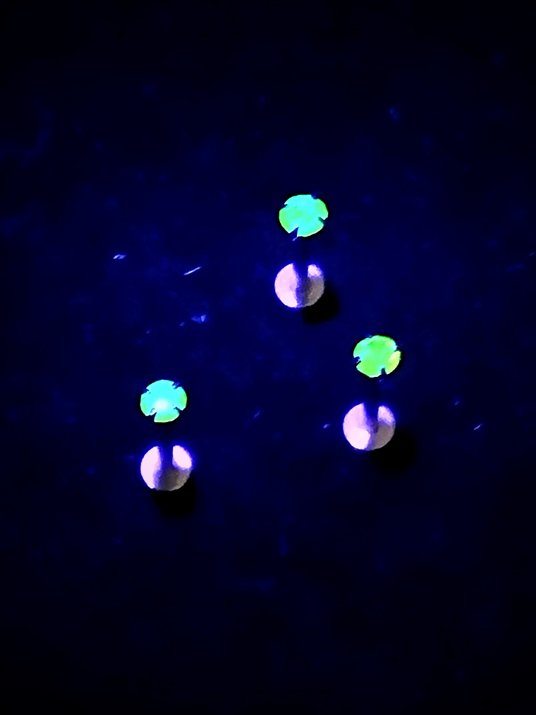 Piercing ☢ 10mm internally threaded Uranium glass posts - Labret, targus, medusa, Monroe﻿ - Pink/Green/Vaseline 5