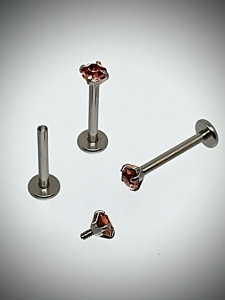 Piercing ☢ 10mm internally threaded Uranium glass posts - Labret, targus, medusa, Monroe﻿ - Pink/Green/Vaseline 4