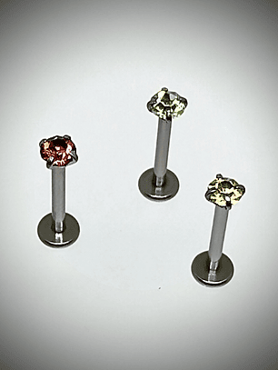 Piercing ☢ 8mm internally threaded Uranium glass posts - Labret, targus, medusa, Monroe﻿ - Pink/Green/Vaseline 