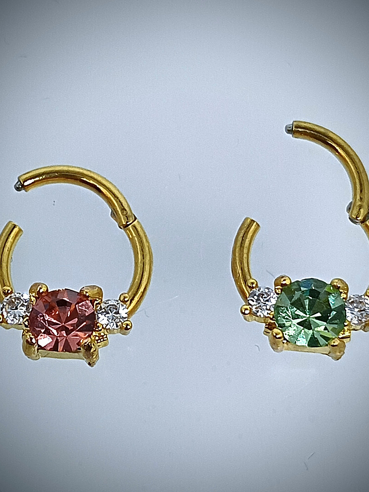 Piercing ☢ 8mm, 16g - Uranium glass septum ring - Pink or Green  1