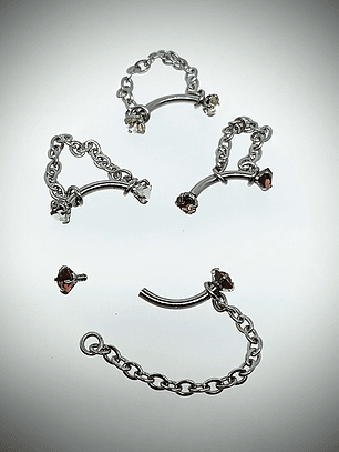 Piercing ☢ 10mm curved, internally threaded Uranium glass barbel - Curved eyebrow/bridge piercing - Pink/Green/Vaseline