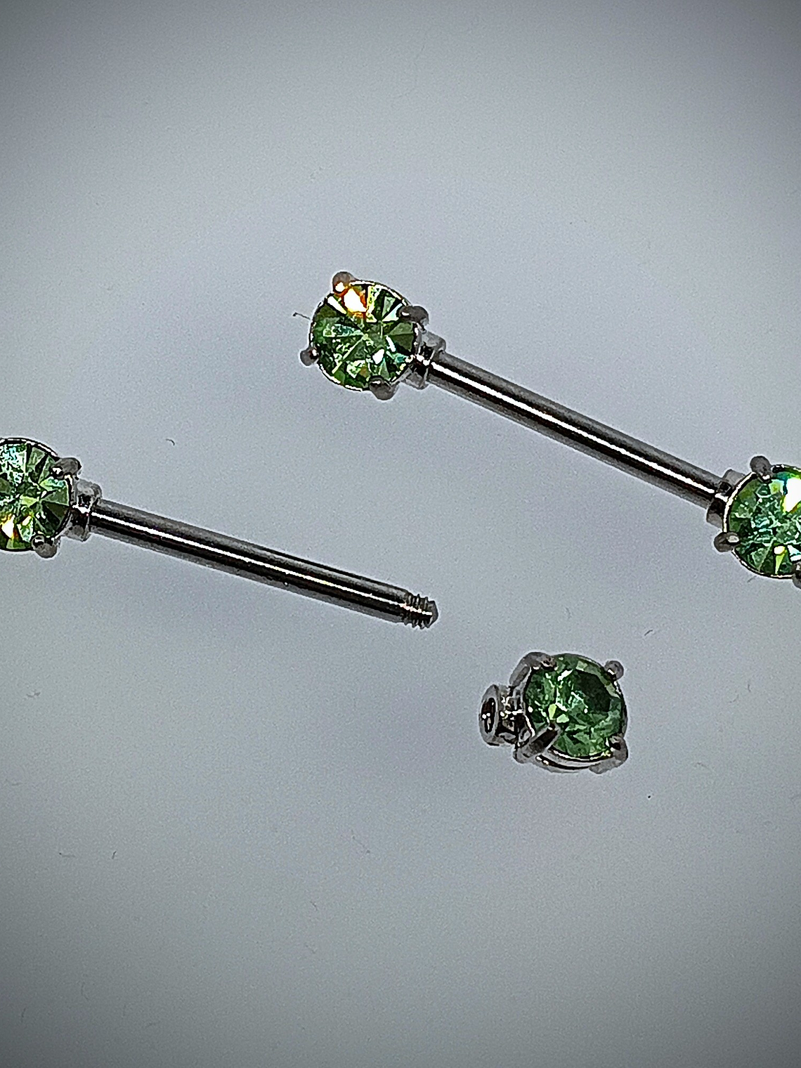 Piercing ☢ Uranium glass Nipple bars - barbell Pair 1