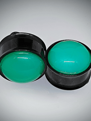 19mm, 3/4 inch ☢ Double sided, Uranium glass, Hawks Moth ear-plugs