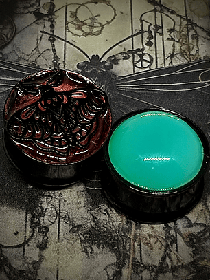 19mm, 3/4 inch ☢ Double sided, Uranium glass, Hawks Moth ear-plugs