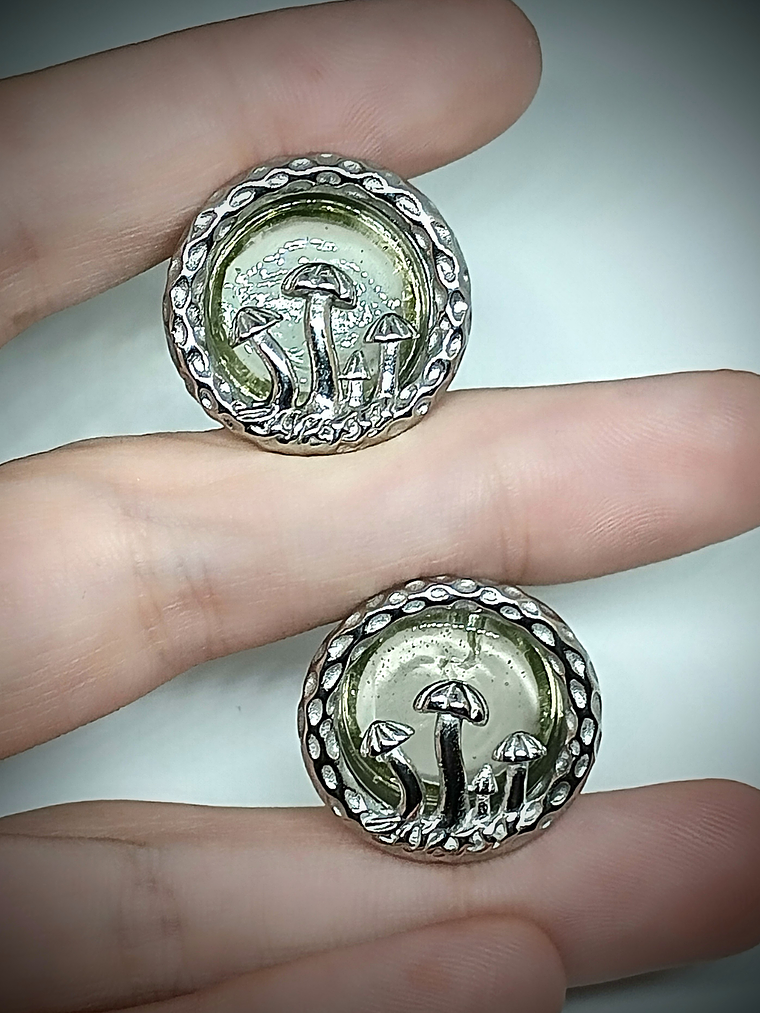 19mm, 3/4inch ☢ Vintage Vaseline UG glass, Mushroom ear-plugs 4