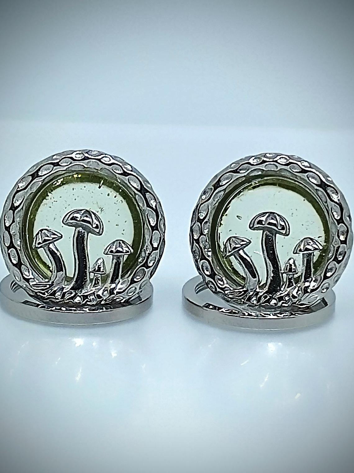 19mm, 3/4inch ☢ Vintage Vaseline UG glass, Mushroom ear-plugs 5