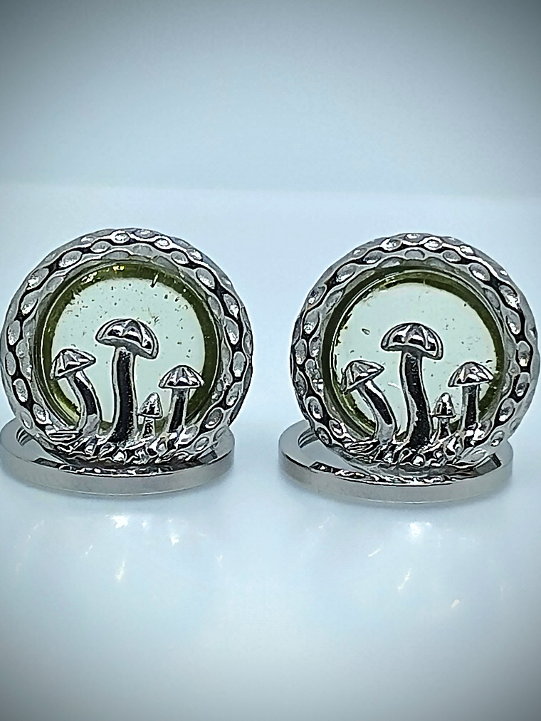 19mm, 3/4inch ☢ Vintage Vaseline UG glass, Mushroom ear-plugs 5