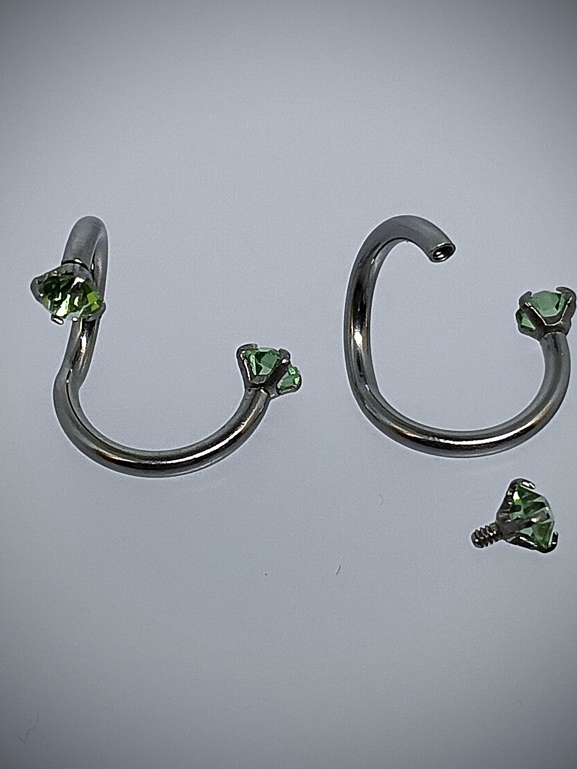 Piercing ☢ Double Helix 2 stone piercings, 16g internationally threaded 1